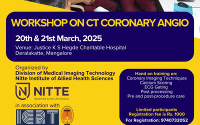 Nitte Institute of Allied Health Sciences, Mangalore in association with ICRT, is organizing a 2-day hands-on training program in CT Coronary Angio.